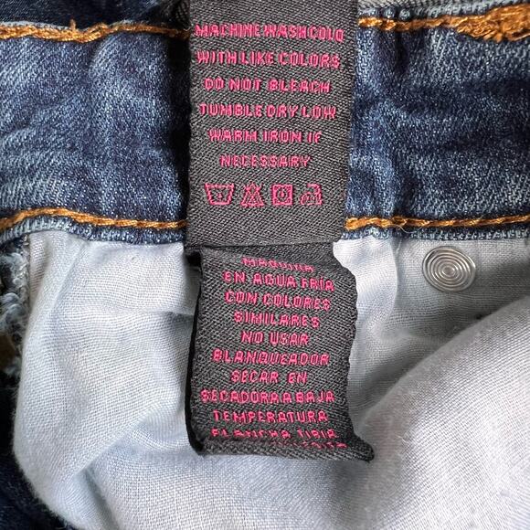 Distressed Blue Jean Shortalls Overalls Shorts Women's 5 Country Cowgirl READ - Picture 14 of 15